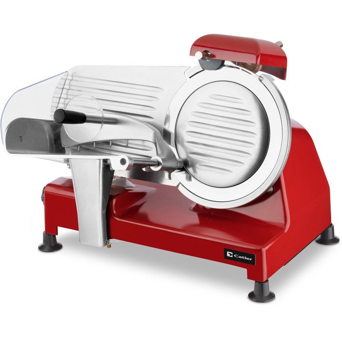 CATLER FS 9020 Electric Slicer - Ham - Cheese - 195 mm Cutting Disc - Adjustable Thickness 1-12 mm - Red