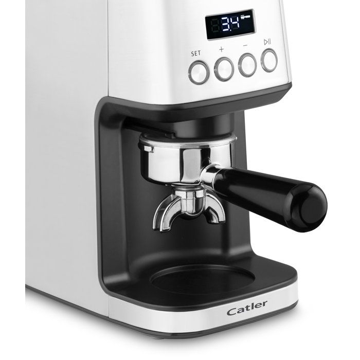 CATLER CG 510 Electric Coffee Grinder - Stainless Steel Grinding Burrs - 31 Adjustable Grind Settings - LCD Display - Ground Coffee - Stainless Steel