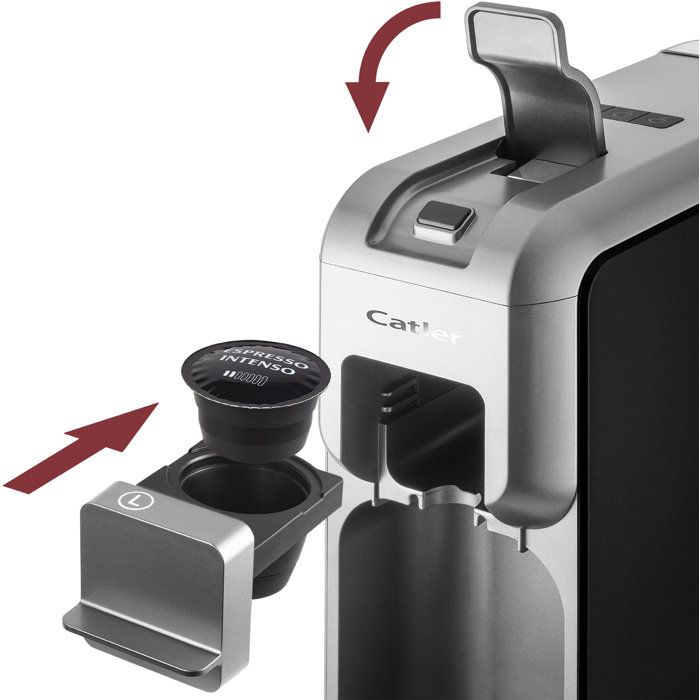 CATLER Porto ES 700 Pod and Capsule Coffee Machine - Compatible with Dolce Gusto and Nespresso - Ground Coffee - Black/Silver