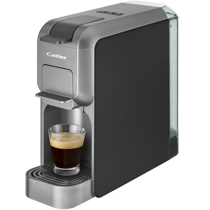 CATLER Porto ES 700 Pod and Capsule Coffee Machine - Compatible with Dolce Gusto and Nespresso - Ground Coffee - Black/Silver