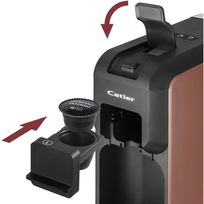 CATLER Porto ES 701 Pod and Capsule Coffee Maker - Compatible with Dolce Gusto and Nespresso - Ground Coffee - Black/Brown