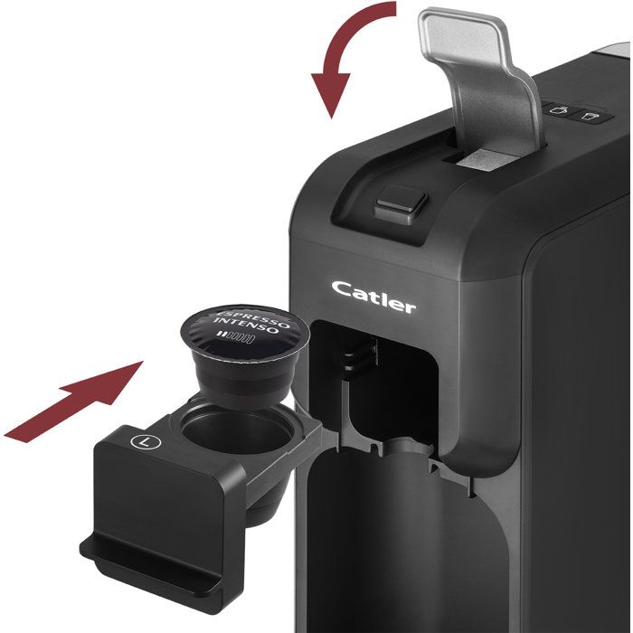 CATLER Porto ES 721 Pod Coffee Maker - Compatible with Dolce Gusto and Nespresso - Capsule Storage Box - Black