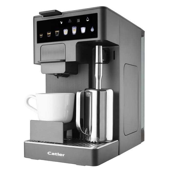 CATLER Renzo ES 750 G Capsule Espresso Machine - Compatible with ground coffee - Cup warmer - Color touchscreen - Gray