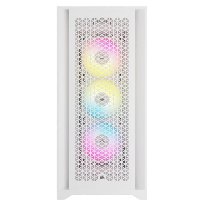 PC case - Corsair - ICUE 5000D RGB Airflow - Middle Tower - 3 AF120 RGB Elite - White fans