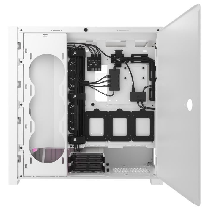 PC case - Corsair - ICUE 5000D RGB Airflow - Middle Tower - 3 AF120 RGB Elite - White fans