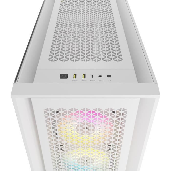 PC case - Corsair - ICUE 5000D RGB Airflow - Middle Tower - 3 AF120 RGB Elite - White fans