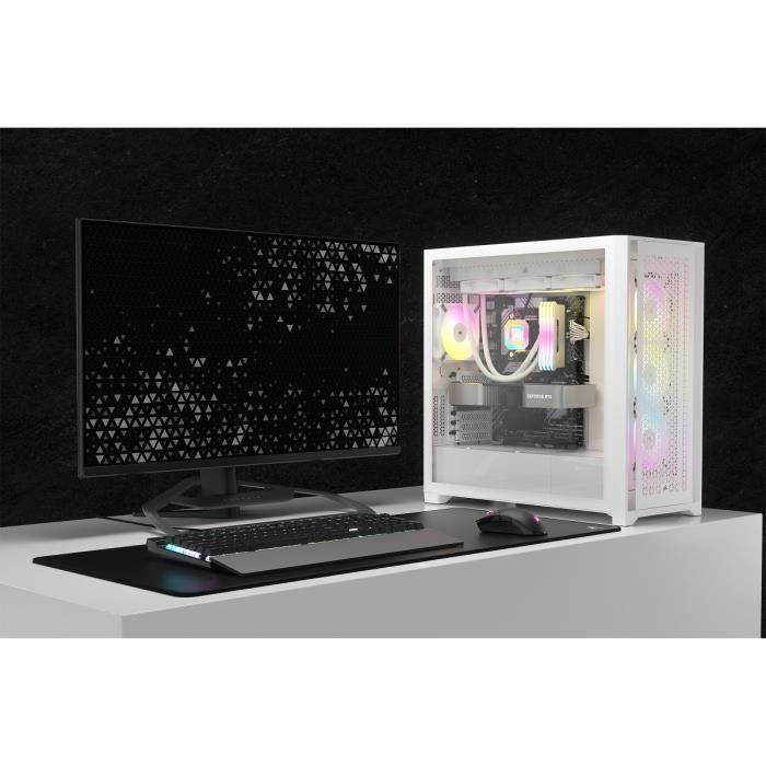 PC case - Corsair - ICUE 5000D RGB Airflow - Middle Tower - 3 AF120 RGB Elite - White fans
