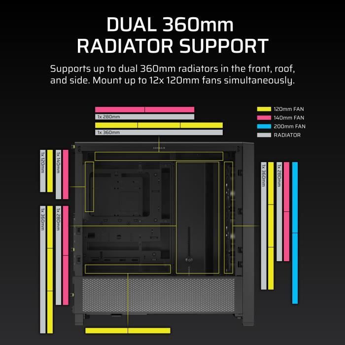 PC Case - CORSAIR - FRAME 4000D RS - Mid-Tower - Black - CC-9011312-WW