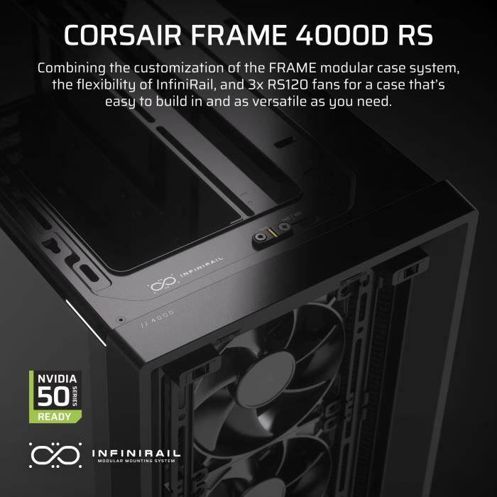 PC Case - CORSAIR - FRAME 4000D RS - Mid-Tower - Black - CC-9011312-WW