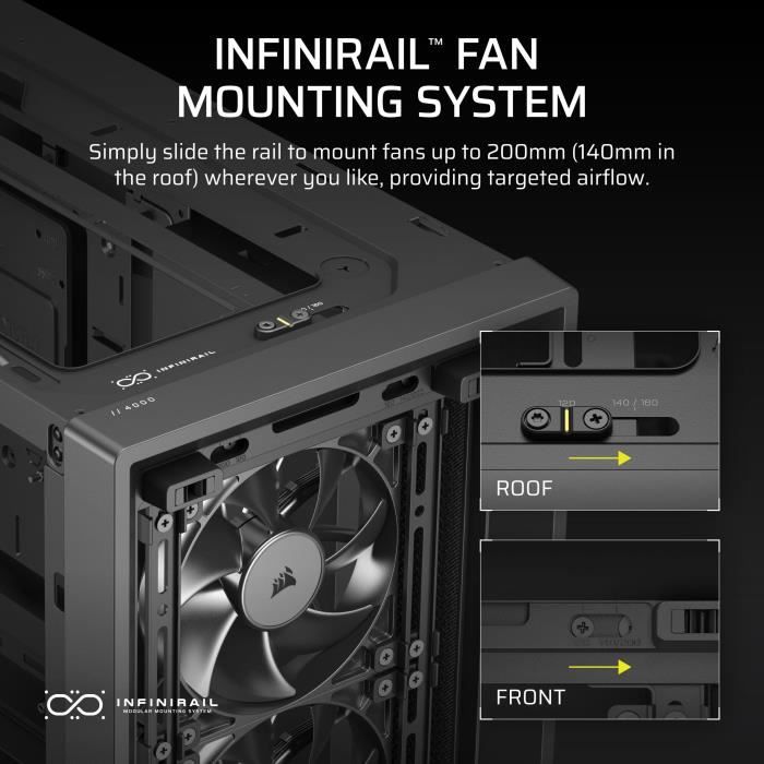 PC Case - CORSAIR - FRAME 4000D RS - Mid-Tower - Black - CC-9011312-WW