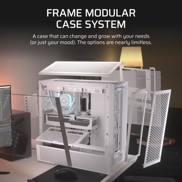 PC Case - CORSAIR - FRAME 4000D RS - Mid-Tower - White - CC-9011313-WW