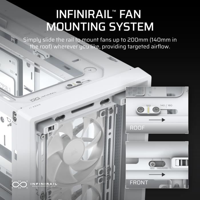 PC Case - CORSAIR - FRAME 4000D RS - Mid-Tower - White - CC-9011313-WW