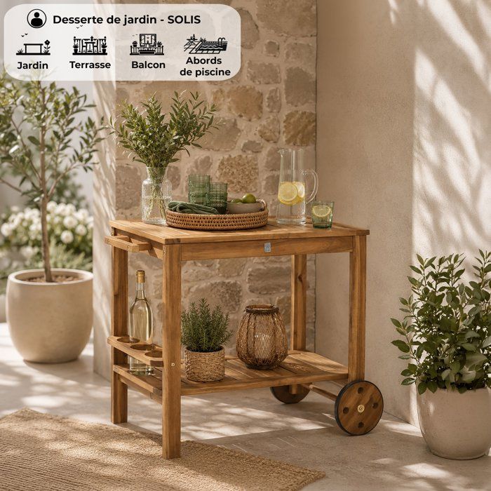FSC eucalyptus wood garden table - 91,8x49,9x74cm