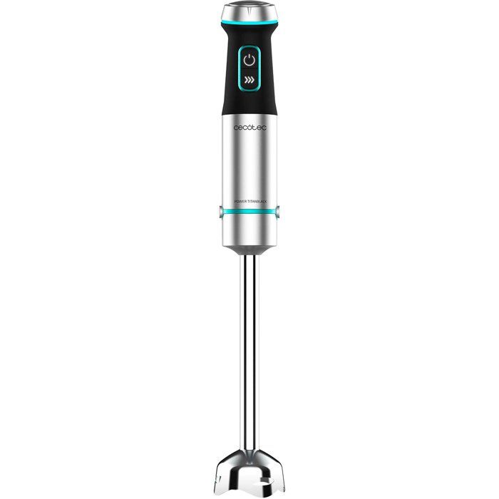 Hand Blender - CECOTEC - Power TitanBlack XL - 1200 W - 4-blade system - 800 ml glass jar - Stainless Steel / Black