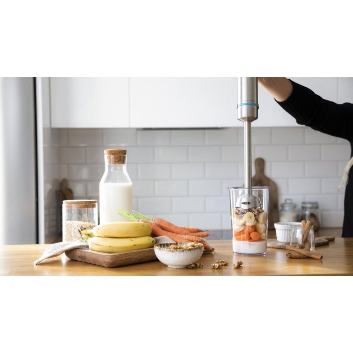 Hand Blender - CECOTEC - Power TitanBlack XL - 1200 W - 4-blade system - 800 ml glass jar - Stainless Steel / Black