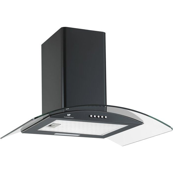 Hotte décorative - CONTINENTAL EDISON - CEH60GB2 - Classe A - 60 x 47 x 50,84 cm - Noir / Verre