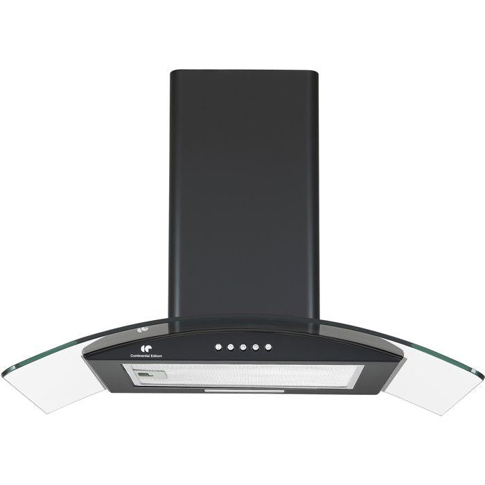 Hotte décorative - CONTINENTAL EDISON - CEH60GB2 - Classe A - 60 x 47 x 50,84 cm - Noir / Verre