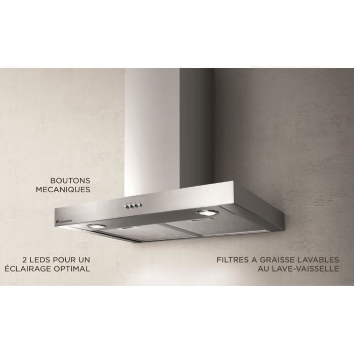 CONTINENTAL EDISON CEHD6058S stainless steel decorative hood - 60 cm
