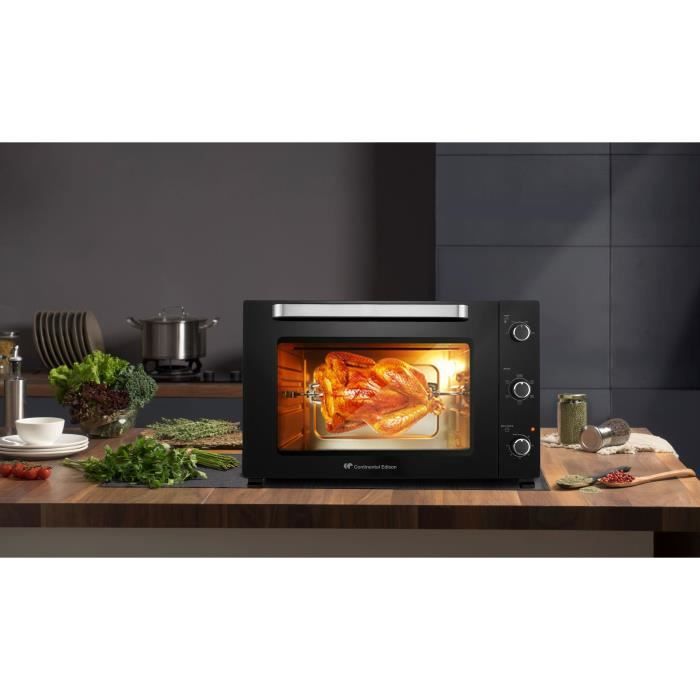 Electric mini oven - Fan-assisted - CONTINENTAL EDISON - CEMF80B - Black - L68 x H42.8 x D 48 cm