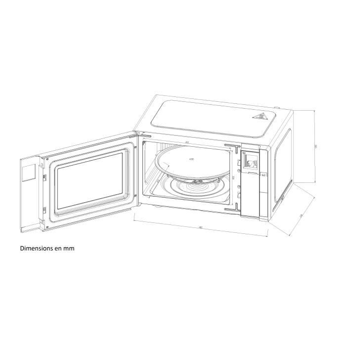 Microwave - CONTINENTAL EDISON - CEMO23B - Black - 1280 W - L48 x H29.3 x D33.7 cm - 23 L