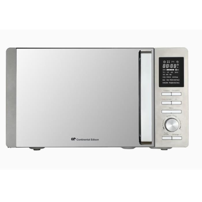 Combined microwave - Continental Edison - CEMO25SG13S3 - Silver - 25 L - Mirror door - 900 W - Grill 1000 W - Convection 1000 W
