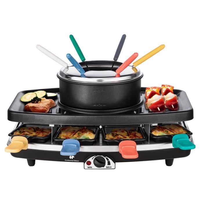 CONTINENTAL EDISON CERFG86B Raclette and fondue set for 8 people - Black