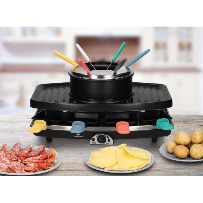 CONTINENTAL EDISON CERFG86B Raclette and fondue set for 8 people - Black