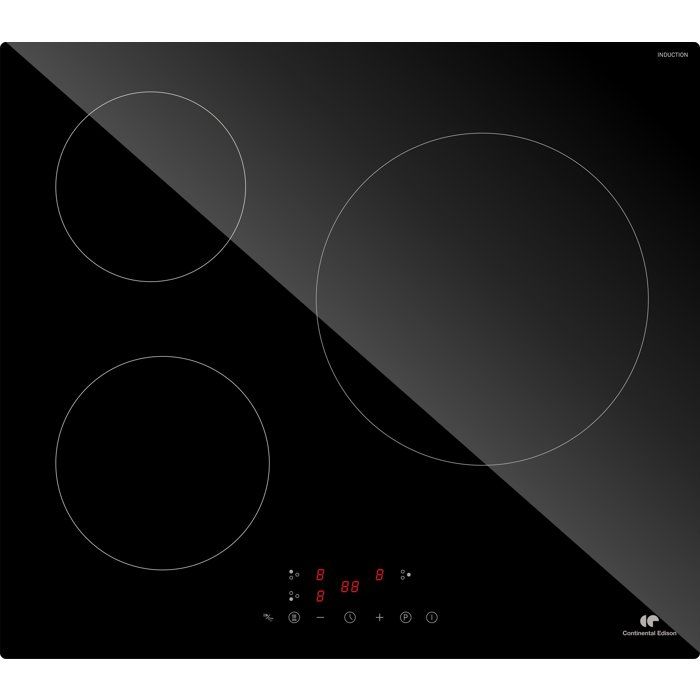 CONTINENTAL EDISON Induction Cooktop - CETI3B282 - 3 zones, 6680W - 3 boost functions - 3 timers - black