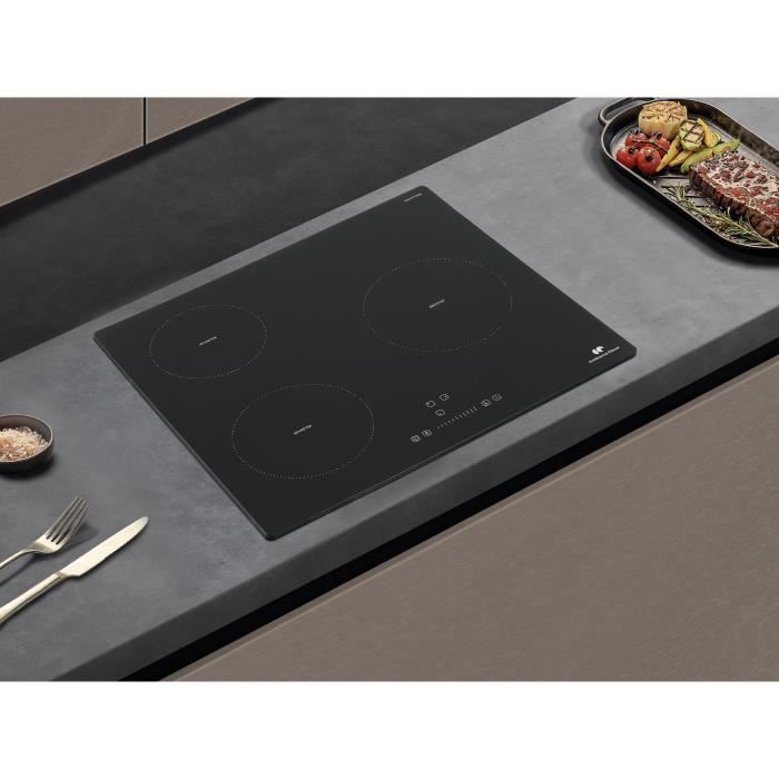 Continental Edison 3-burner induction hob - 3 timers - 3 boosters - black