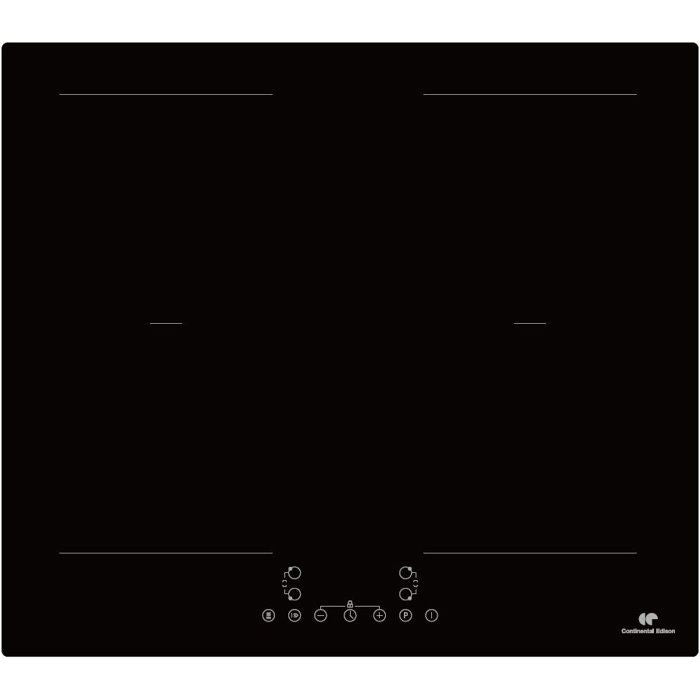 CONTINENTAL EDISON Induction Cooktop - CETI4ZFLEX4 - 4 zones - 2 flex zones (7,360 W) - slider control - 4 boosters - black