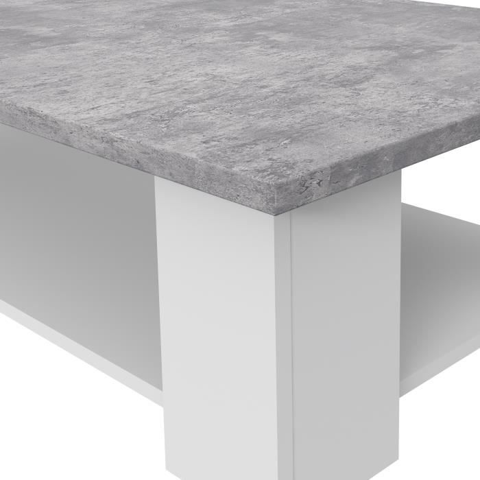 Pilvi coffee table - white and light concrete - contemporary - L 67 x D 67 x H 31 cm
