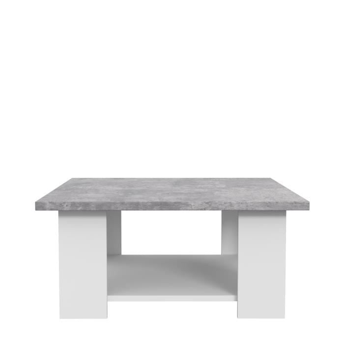 Pilvi coffee table - white and light concrete - contemporary - L 67 x D 67 x H 31 cm