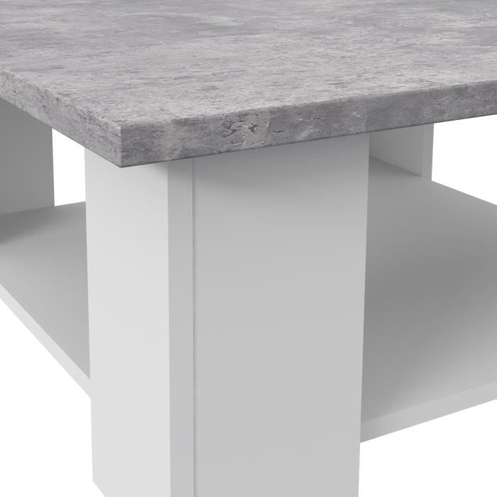 Pilvi coffee table - white and light concrete - contemporary - L 67 x D 67 x H 31 cm