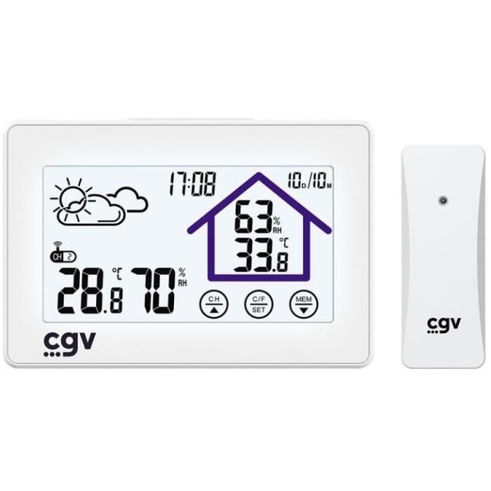 Wireless weather station - CGV - MY METEO-1BM - Touch control - Clock and calendar - Easy to use