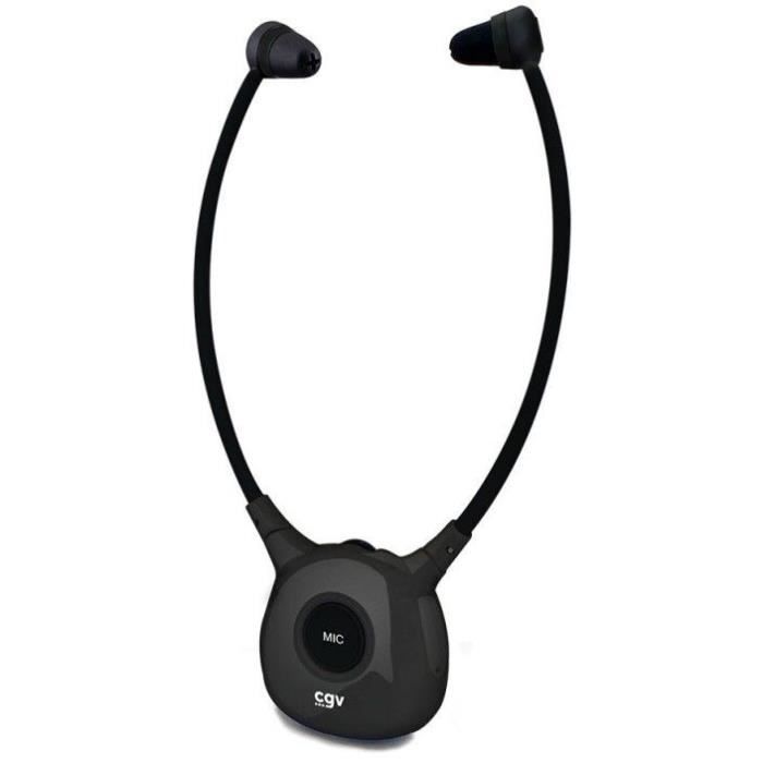Wireless TV/HIFI headphones - CGV - DOLFIN ONYX DUO - Hearing aid - Integrated microphone - Lightweight