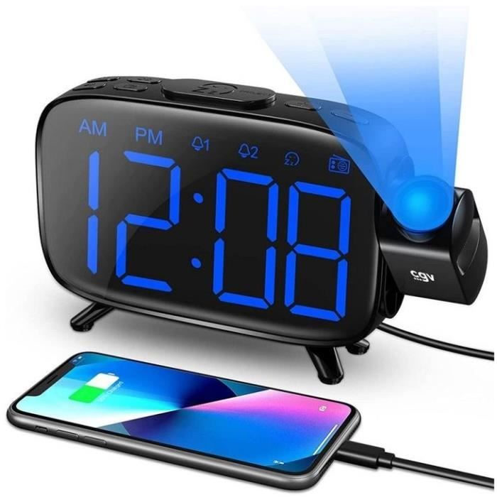 Clock radio with time projection - CGV - CR-P10 - Dual alarm - Large buttons - Easy to use