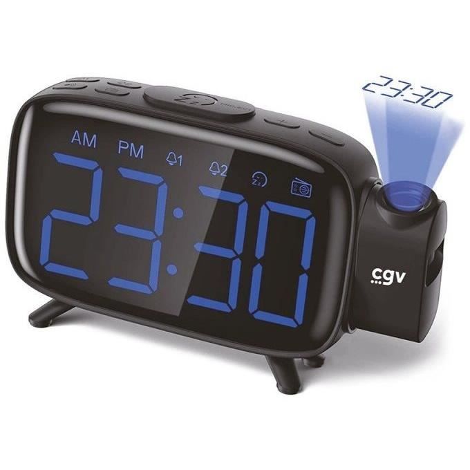 Clock radio with time projection - CGV - CR-P10 - Dual alarm - Large buttons - Easy to use