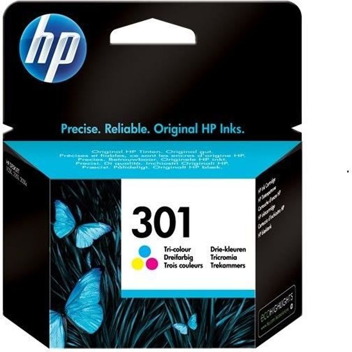 HP 301 Genuine Three-color Ink Cartridge for HP Envy 4505 and HP DeskJet 1050/1512/2548 / 3057A (CH562EE)