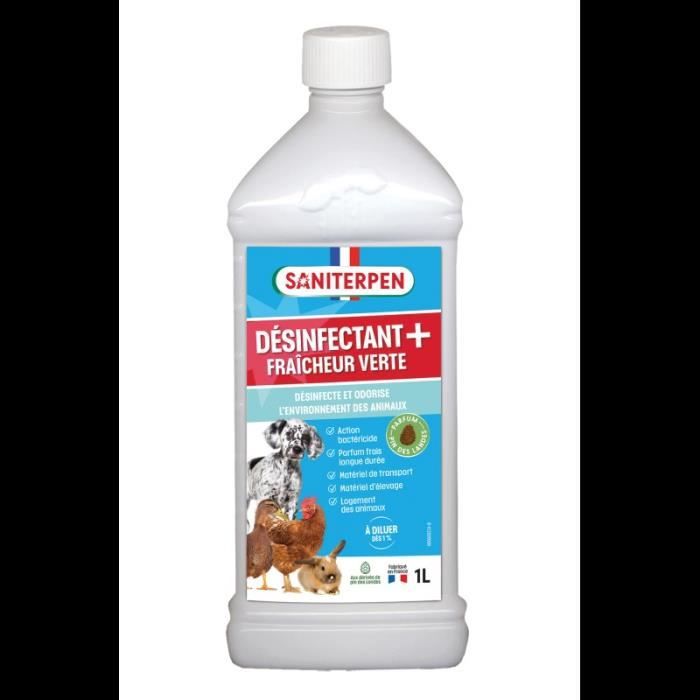 SANITERPEN Concentrated odorant disinfectant Plus - For homes and equipment for the transport of pets - 1 L