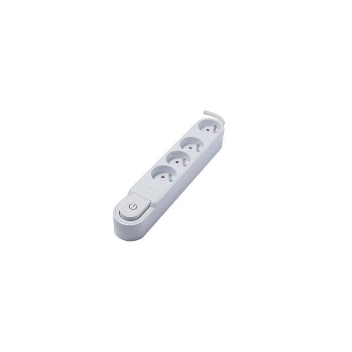 Chacon Multiprise Bloc with 4A 3m White 4 -plug switch