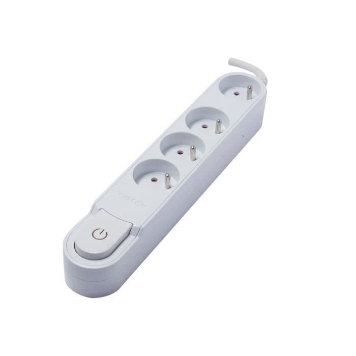 Chacon Multiprise Bloc with 4A 3m White 4 -plug switch