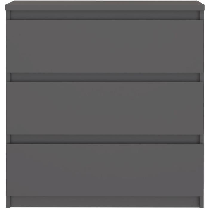 Chest of drawers - CHELSEA - 3 drawers - Anthracite - 77.2 x 42.2 x 79.9 cm