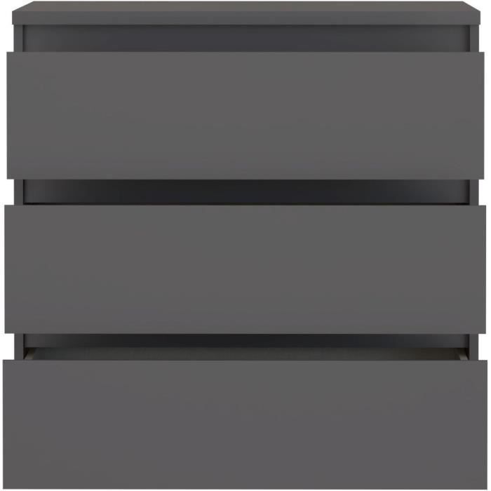 Chest of drawers - CHELSEA - 3 drawers - Anthracite - 77.2 x 42.2 x 79.9 cm