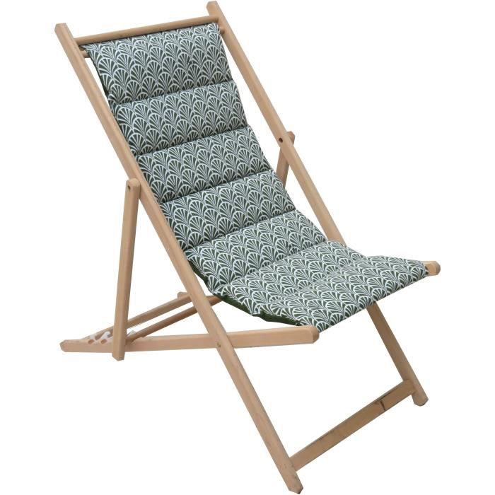 JARDIN PRIVATE - Padded deck chair Norwegian avocado - water-repellent fabric.