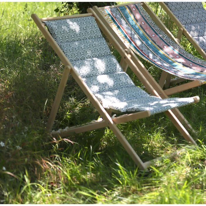 JARDIN PRIVATE - Padded deck chair Norwegian avocado - water-repellent fabric.