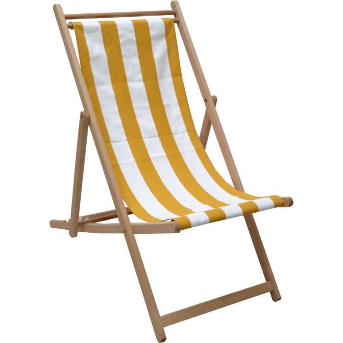 Stapled deck chair - PRIVATE GARDEN - Stripes - Yellow / White