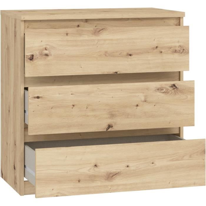 CHELSEA chest of drawers 3 drawers - L 77.2 x D 42 x H 79.9 cm - Artisan oak decor