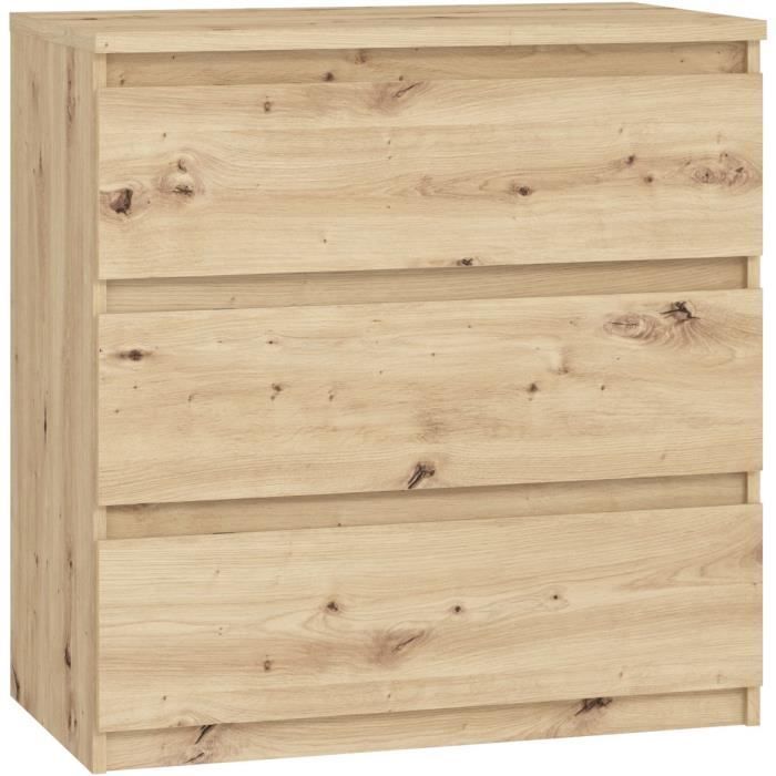 CHELSEA chest of drawers 3 drawers - L 77.2 x D 42 x H 79.9 cm - Artisan oak decor
