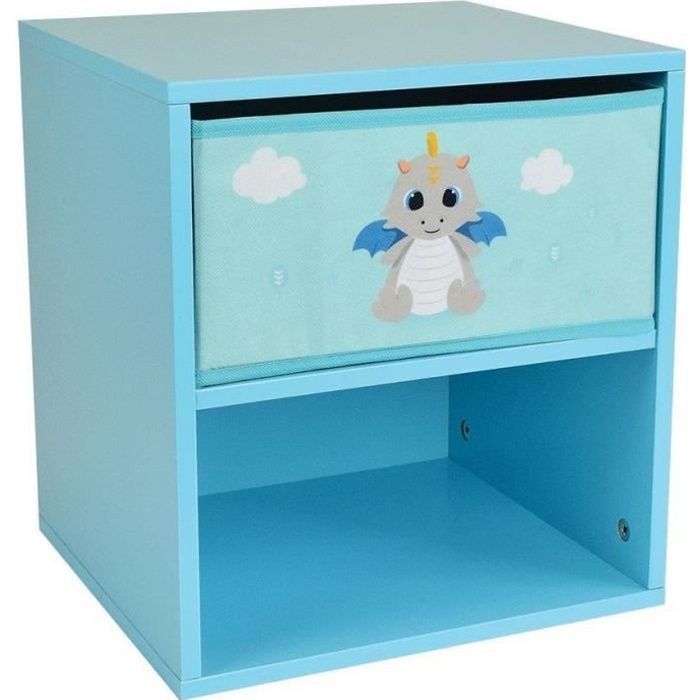 LEON THE DRAGON Bedside table with a drawer ± 36 x 33 x 30 cm for children