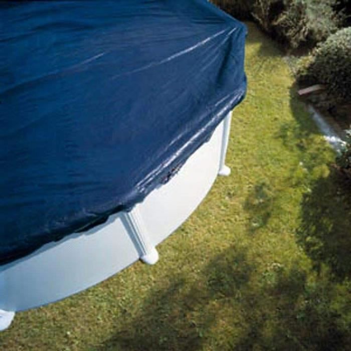 GRE - Winter tarpaulin of 120g/m² for Ø4m A Ø4.60m - Black Round Solid Pool Ø4m - Black